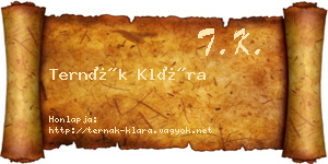 Ternák Klára névjegykártya